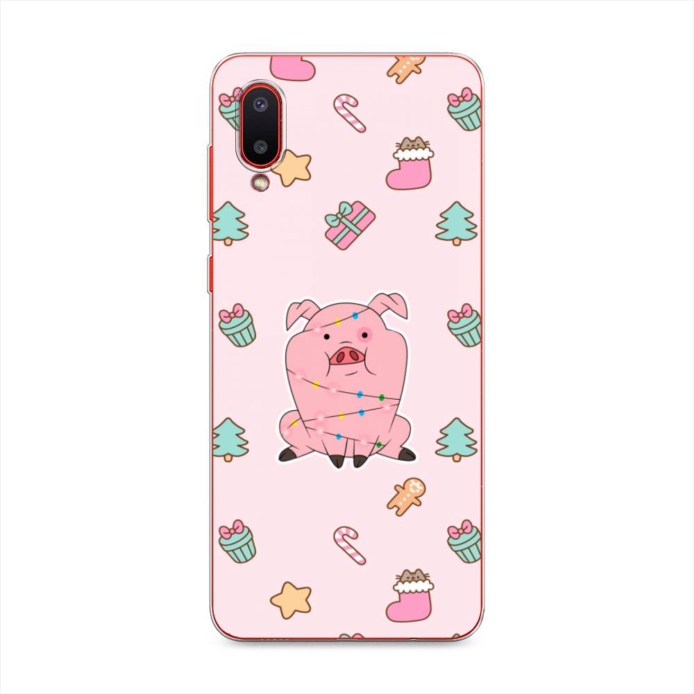

Чехол на Samsung Galaxy A02 "Розовая свинка", Розовый;зеленый, 2102550-5