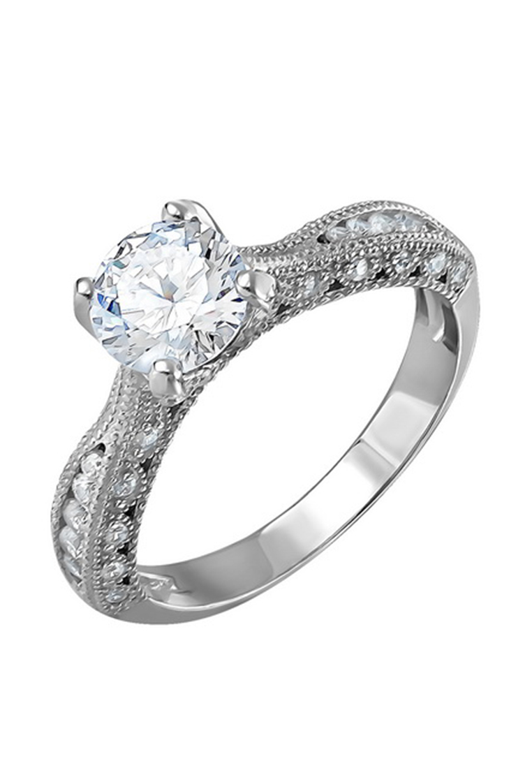 

Кольцо помолвочное из серебра с фианитом р.  Kari Jewelry КЛ-4680, КЛ-4680