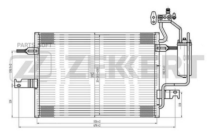 ZEKKERT Радиатор кондиционера ZEKKERT mk3092