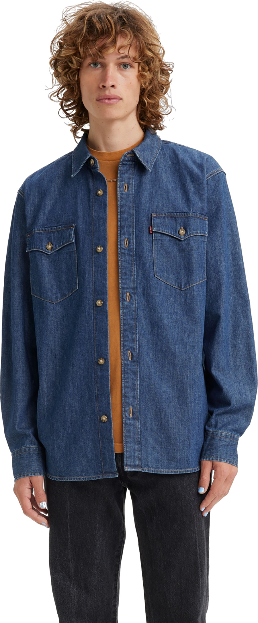 Рубашка Levi's для мужчин, A1919, размер XS, тёмно-синяя-0020