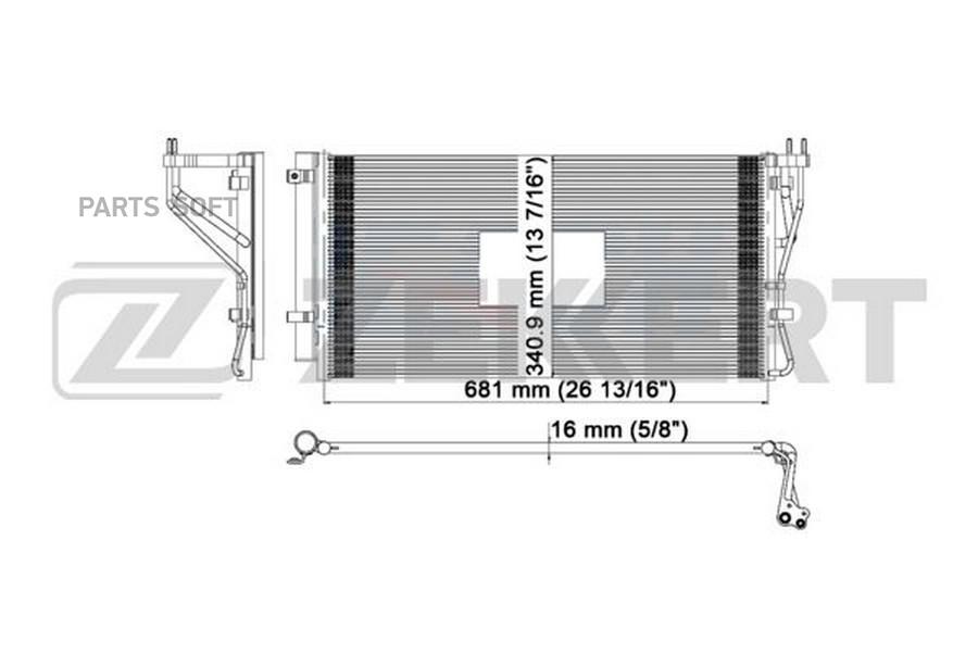 ZEKKERT Радиатор кондиционера ZEKKERT mk3102