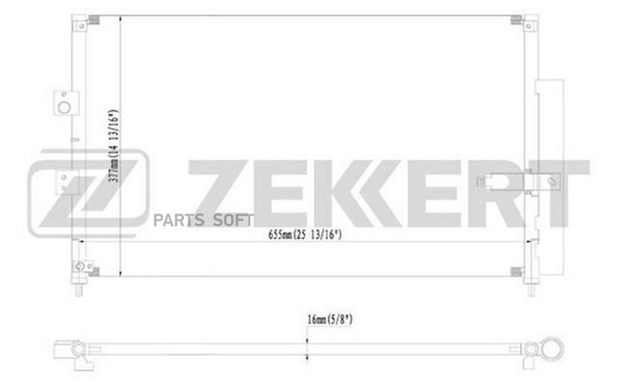 ZEKKERT Радиатор кондиционера ZEKKERT mk3055