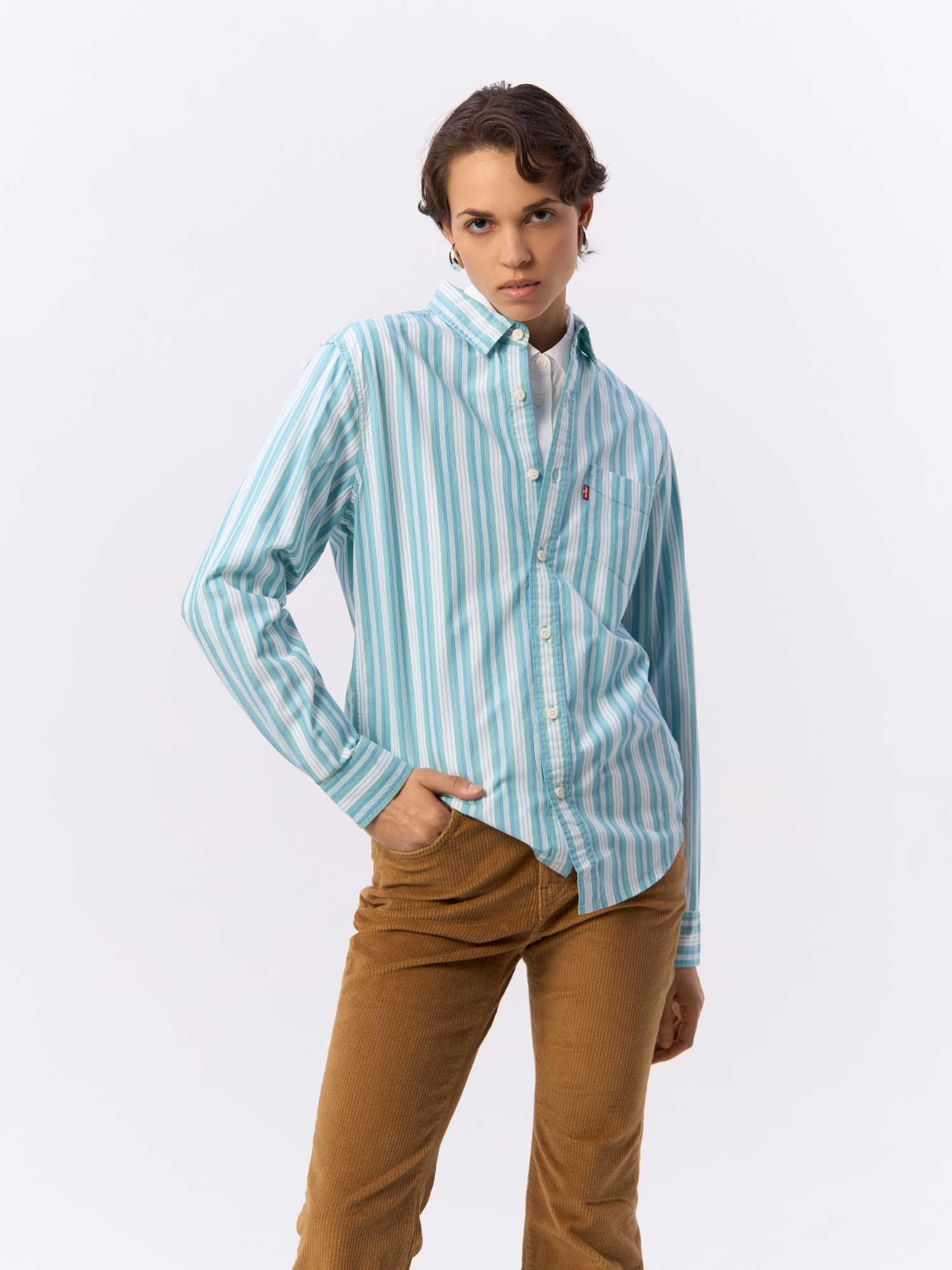 Рубашка Levi's для мужчин, 85748, размер M, голубая-0190