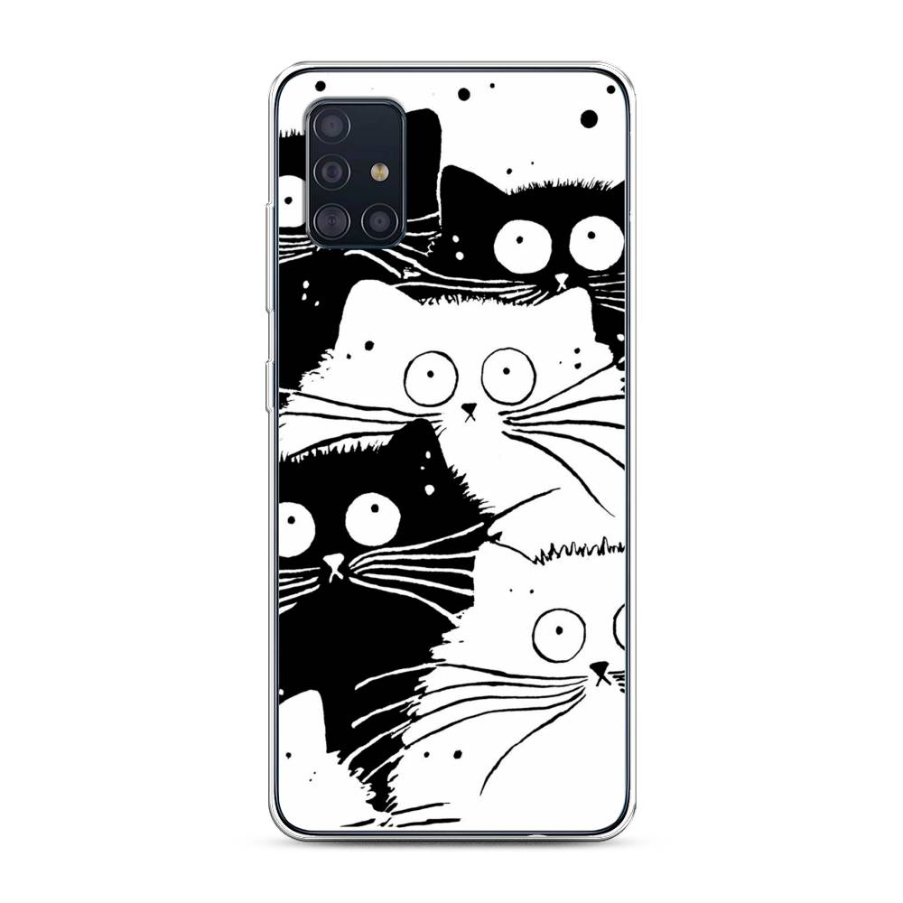 фото Чехол awog "коты черно-белые" для samsung galaxy a51
