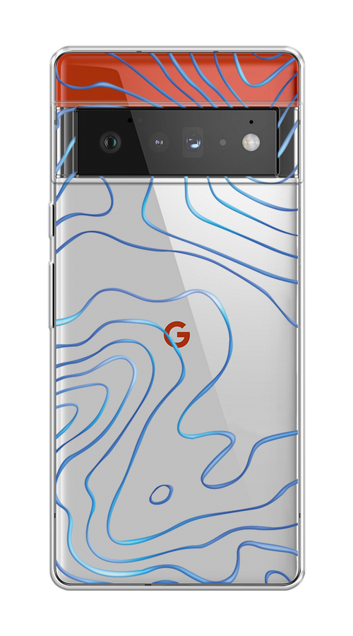 

Чехол на Google Pixel 6 Pro "Blue lines", Прозрачный;синий, 270950-1