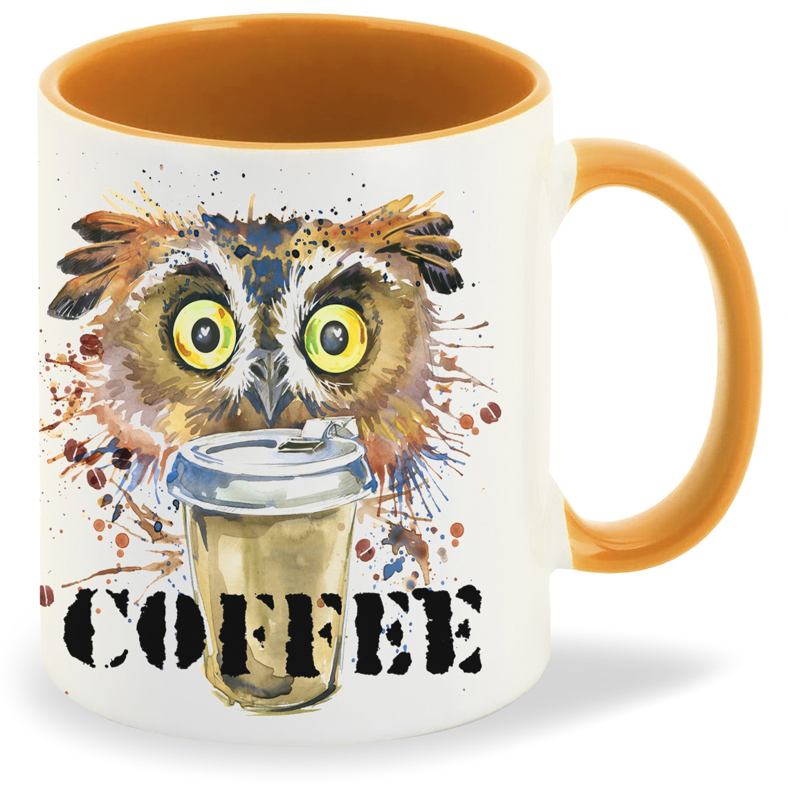 

Кружка CoolPodarok Краски Сова с кофе Cofee, Краски Сова с кофе Cofee