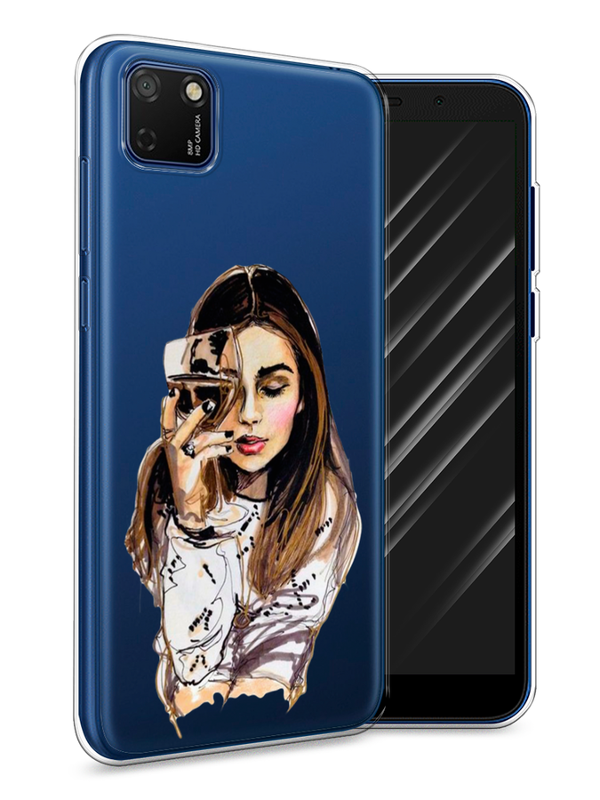 

Чехол Awog на Honor 9S "Девушка с бокалом", Коричневый;прозрачный;бежевый, 6102650-7
