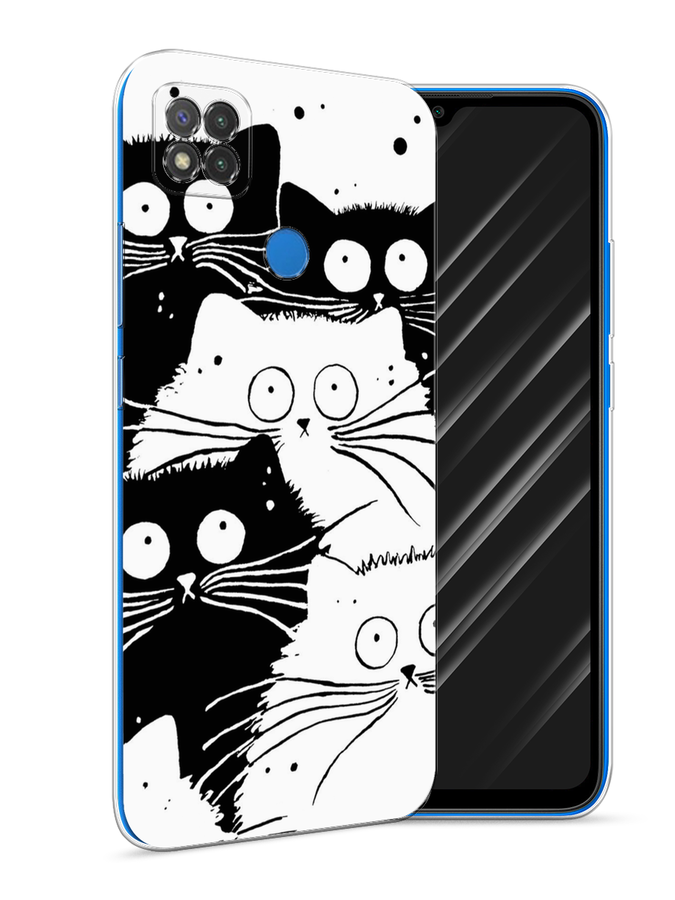 

Чехол Awog на Xiaomi Redmi 9C "Коты черно-белые", Разноцветный, 39050-2