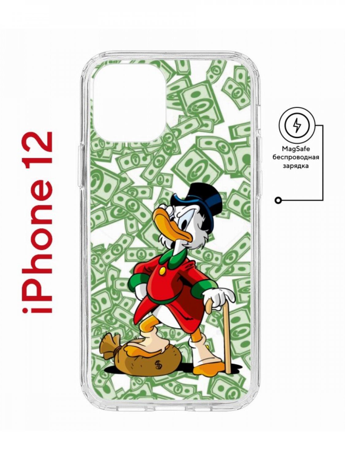 фото Чехол на iphone 12/12 pro magsafe с принтом kruche print macmoney с магнитом кruче