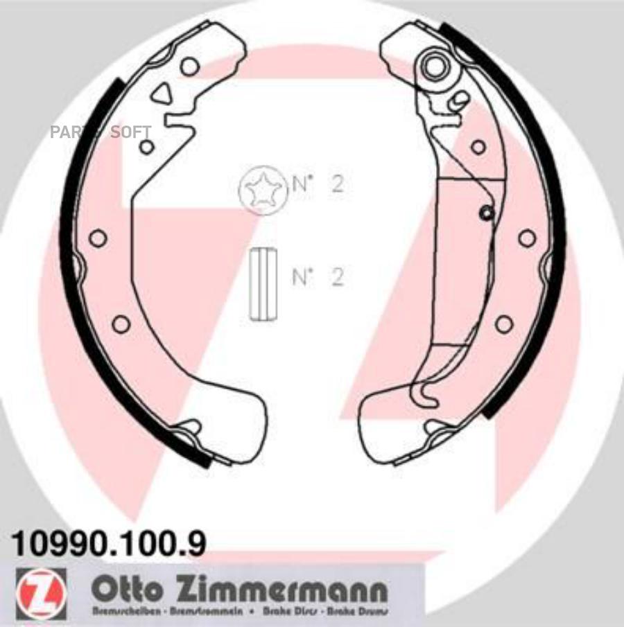 

Колодки тормозные барабанные 1шт ZIMMERMANN 10990.100.9