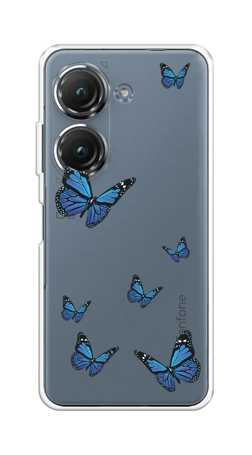 

Чехол на Asus ZenFone 9/ZenFone 10 "Blue butterflies", Синий;черный, 44950-1