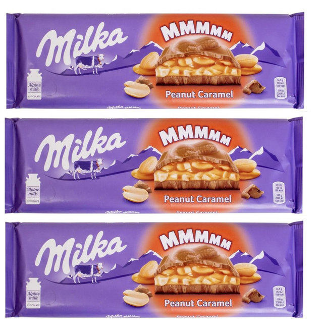 Шоколад молочный Milka Peanut Caramel, 276 г * 3 шт