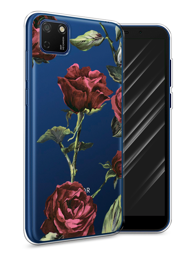 

Чехол Awog на Honor 9S "Бордовые розы фон", Красный, 6102650-8