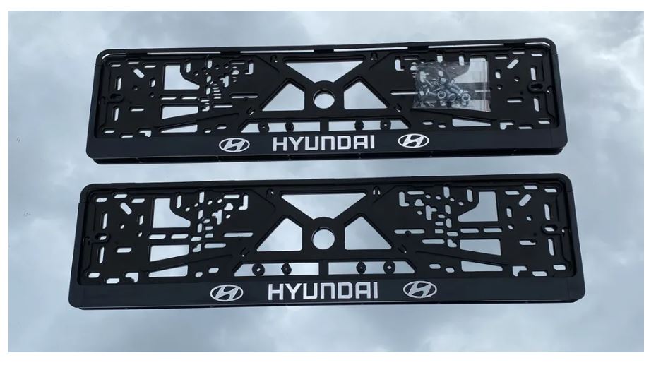 

Рамки номерного знака Логоавто HYUNDАI хендай, 2 рамки + крепеж, Объемная надпись