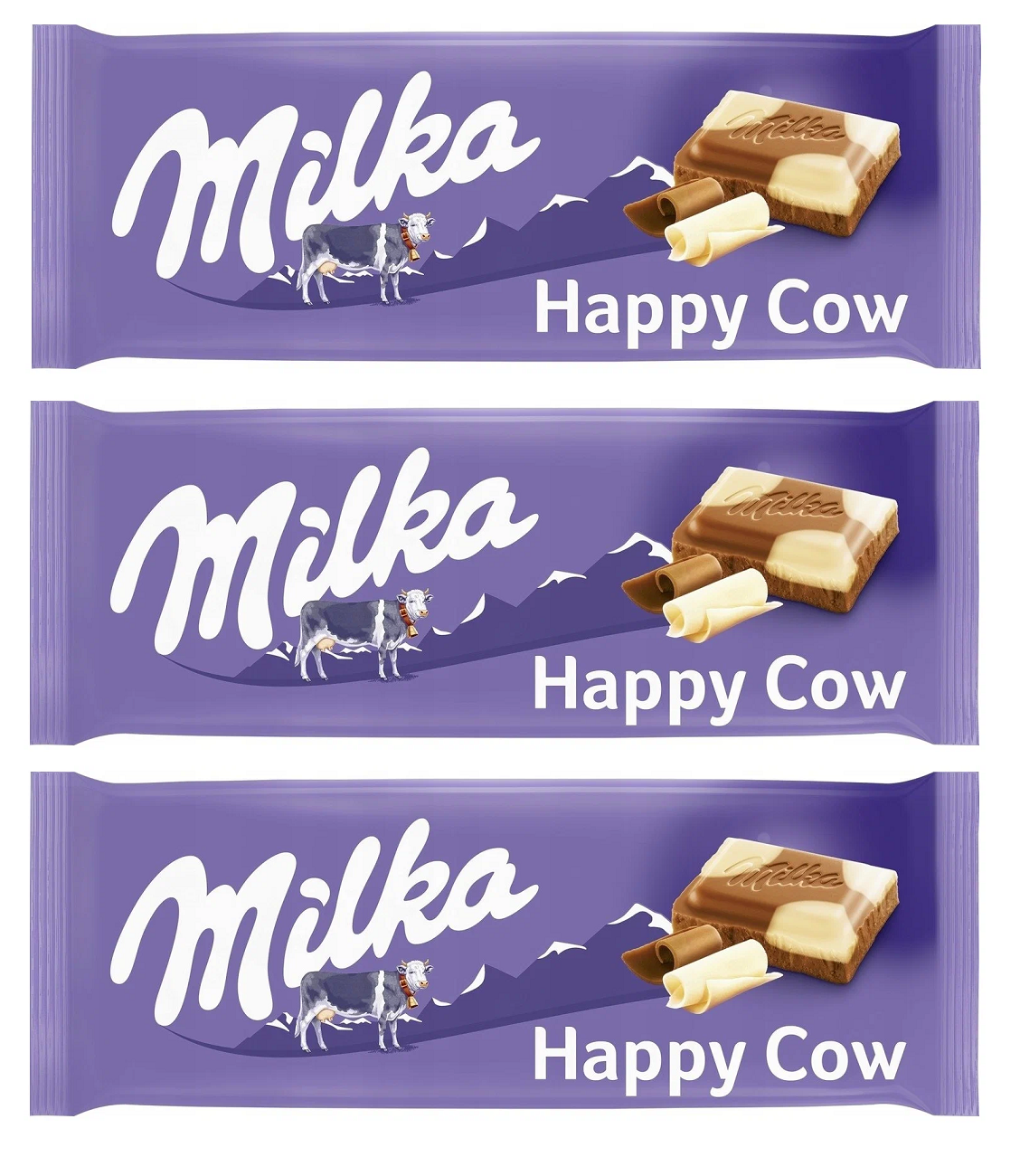 

Шоколад молочный Milka с белым Happy Cows Chocolate, 100 г * 3 шт