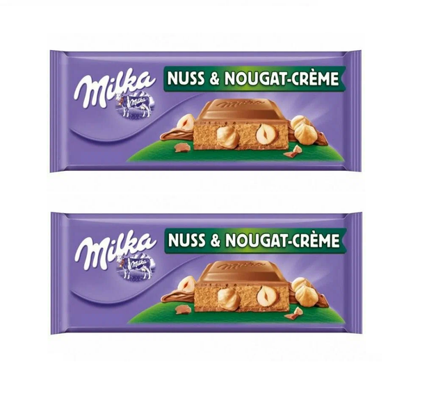 

Шоколад молочный Milka Nuss & Nougat-Creme с орехом и нугой, 300 г * 2 шт