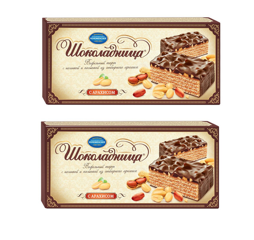 

Торт Коломенское вафельный Шоколадница С арахисом, 230 г * 2 шт
