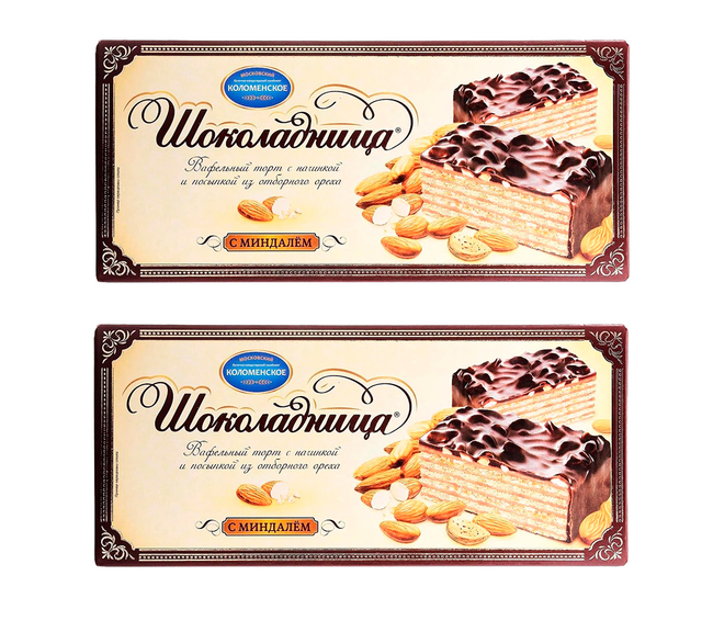 

Торт Коломенское вафельный Шоколадница С Миндалем, 230 г * 2 шт