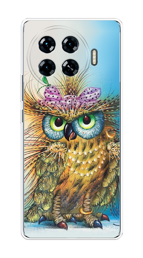 

Чехол на Tecno Spark 20 Pro Plus "Модная сова", Коричневый;голубой, 305050-1