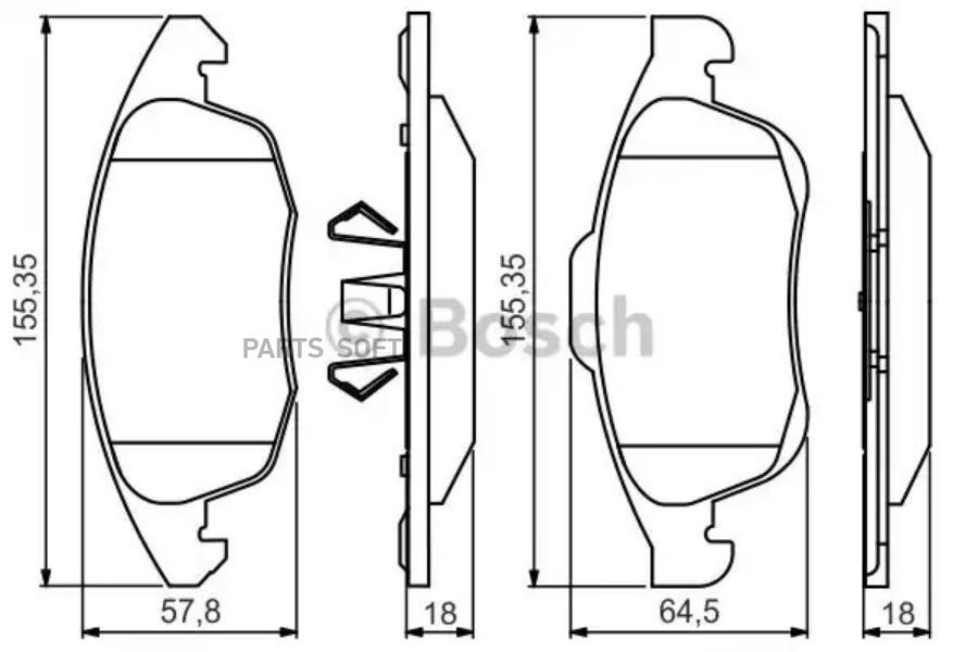 

Тормозные колодки Bosch передние дисковые Premium 2 986495258