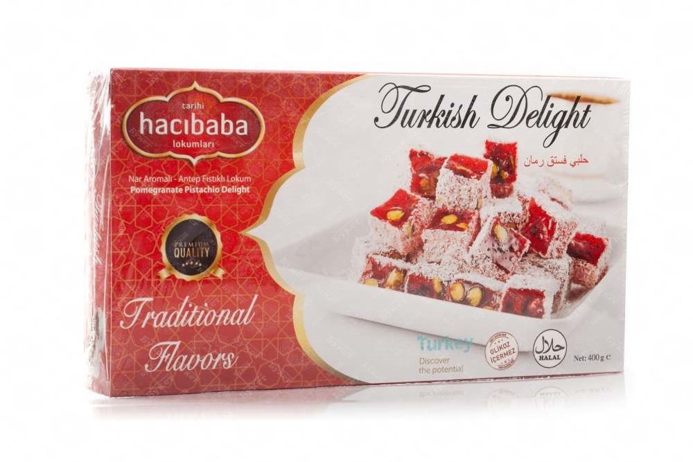

Рахат-лукум Hacibaba гранат с фисташкой 400 г