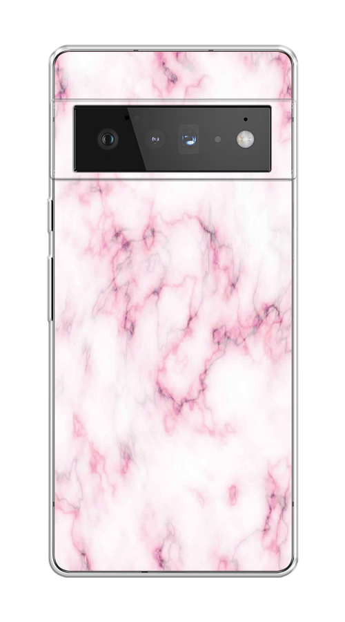 

Чехол на Google Pixel 6 Pro "Мрамор с розовым", Белый;розовый, 270950-1