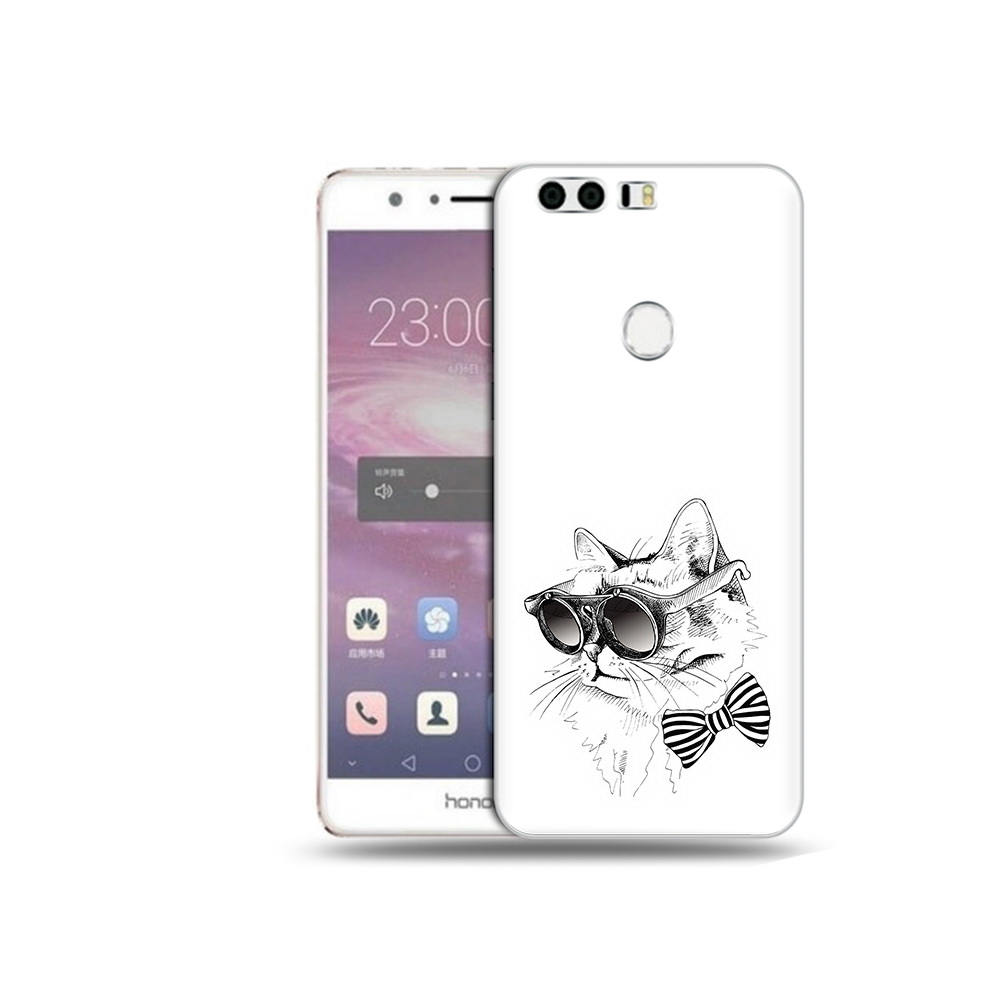 Чехол MyPads Tocco для Honor 8 крутая кошка в очках (PT46676.38.421)