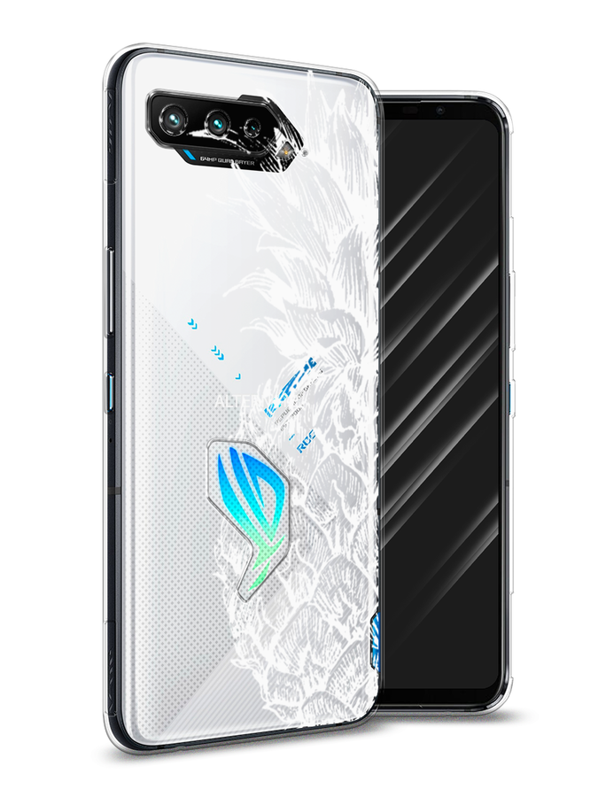 

Чехол Awog на Asus ROG Phone 5 "Ананас графика белая", Белый, 44250-10