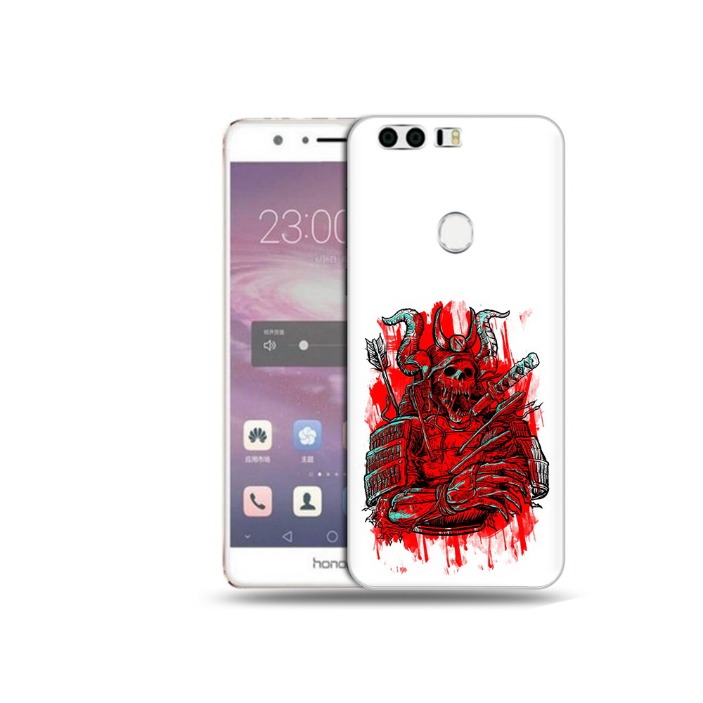 

Чехол MyPads Tocco для Honor 8 красный скелет воин (PT46676.38.413), Прозрачный, Tocco