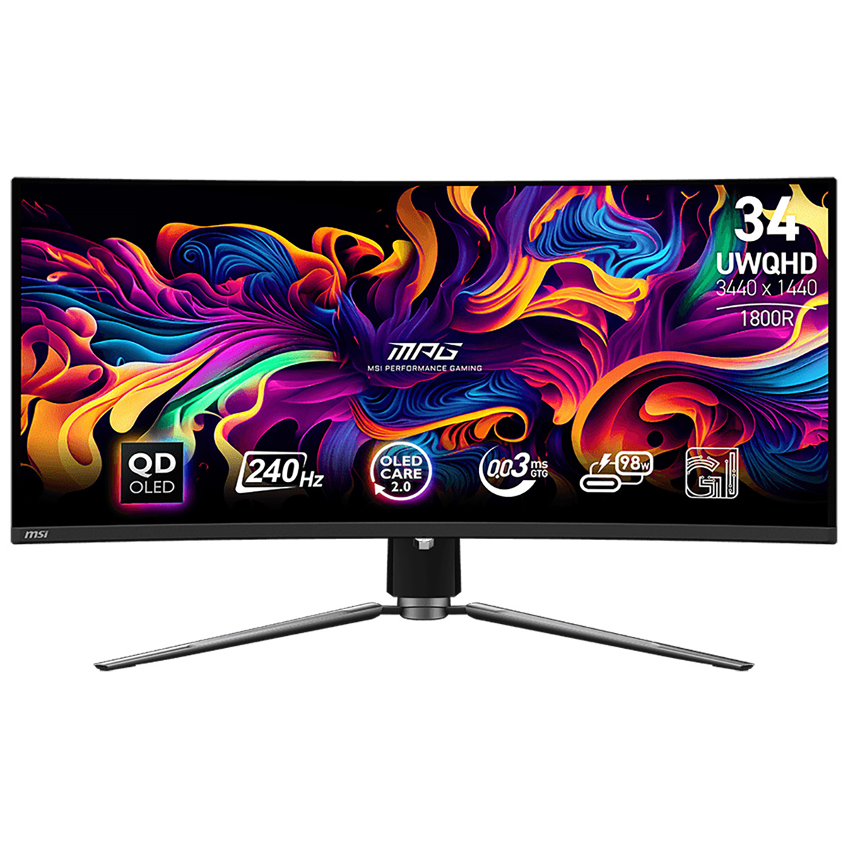 

34" Монитор MSI MPG 341CQPX черный 240Hz 3440x1440 OLED, MPG 341CQPX