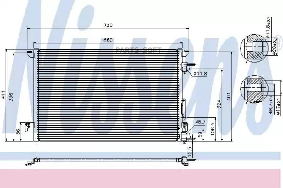 

Радиатор Кондиционера Универсал NISSENS 94597