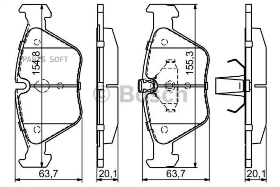 

Тормозные колодки Bosch передние дисковые 986424485