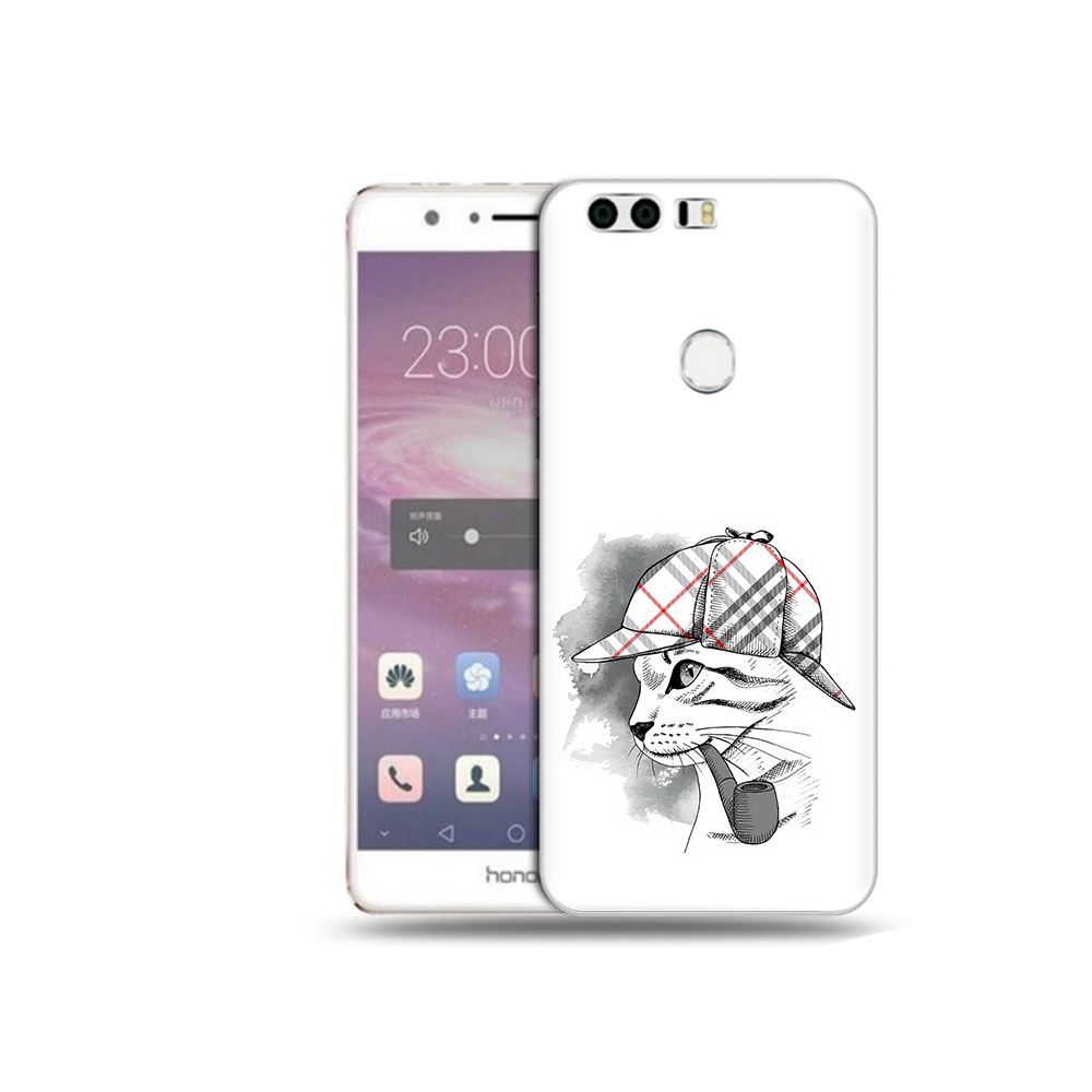 Чехол MyPads Tocco для Honor 8 кошка с трубкой (PT46676.38.405)