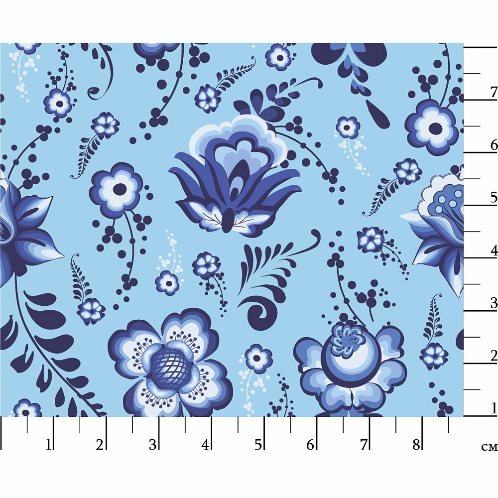Ткань для пэчворка Peppy 50х55 см, 110 г/м2, 100% хлопок, ЛЧ-11, голубая