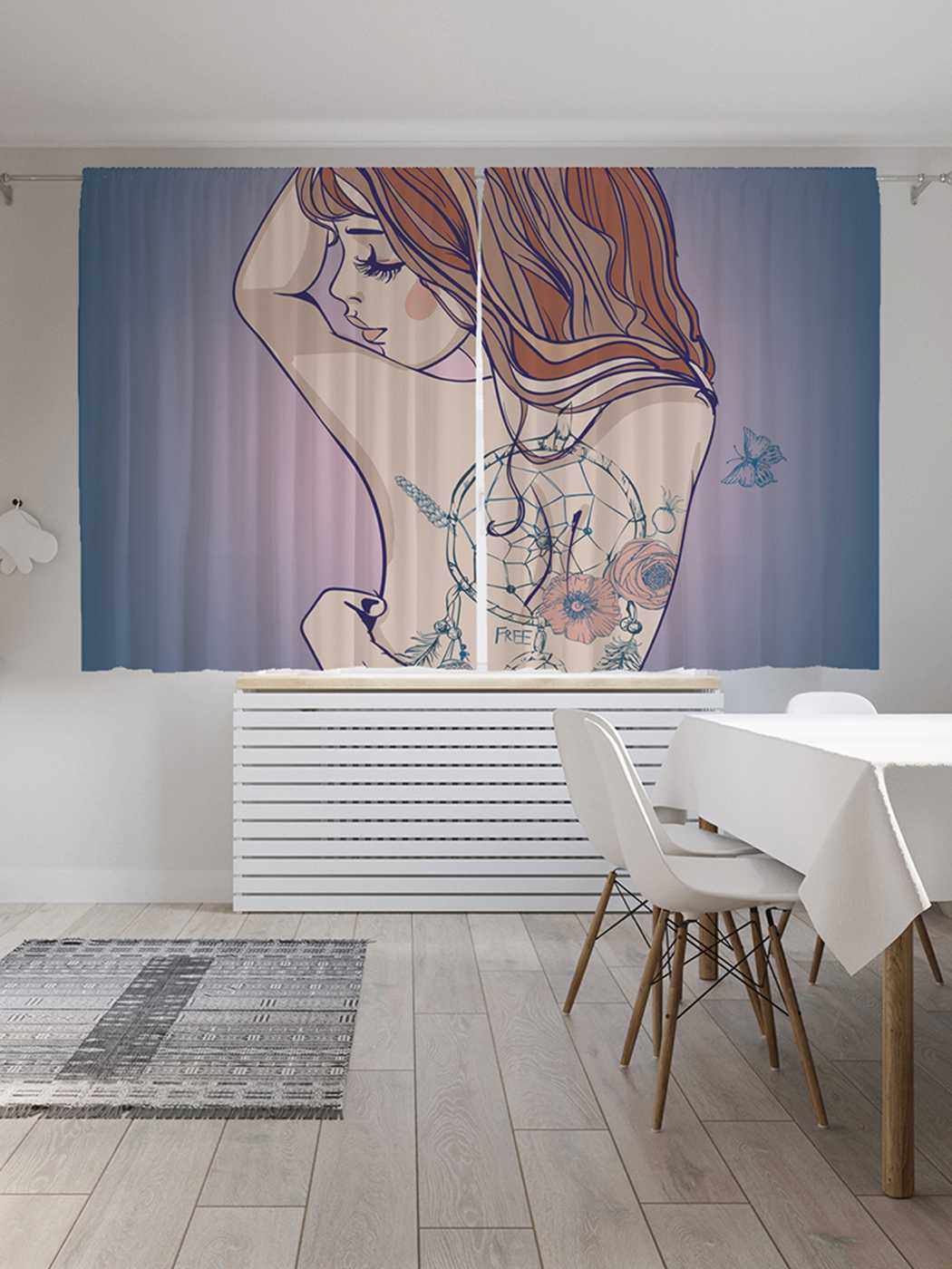 

Шторы JoyArty c фотопечатью "Татуировки на спине" из сатена, 290х180 см, Татуировки на спине