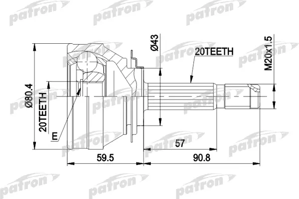 

PATRON ШРУС PATRON PCV1019