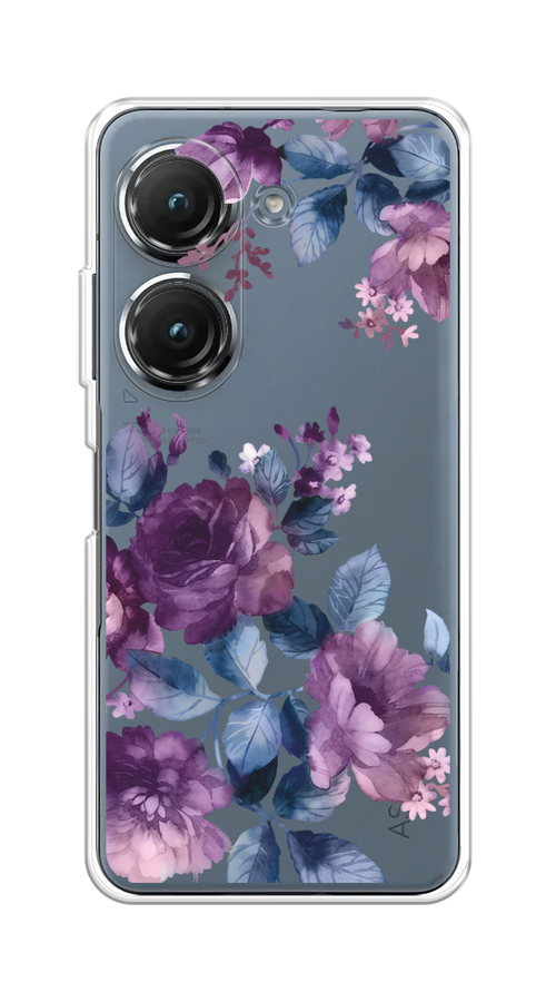 

Чехол на Asus ZenFone 9/ZenFone 10 "Purple Blossoms", Синий;фиолетовый, 44950-1