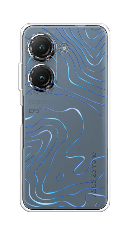 

Чехол на Asus ZenFone 9/ZenFone 10 "Blue lines", Прозрачный;синий, 44950-1