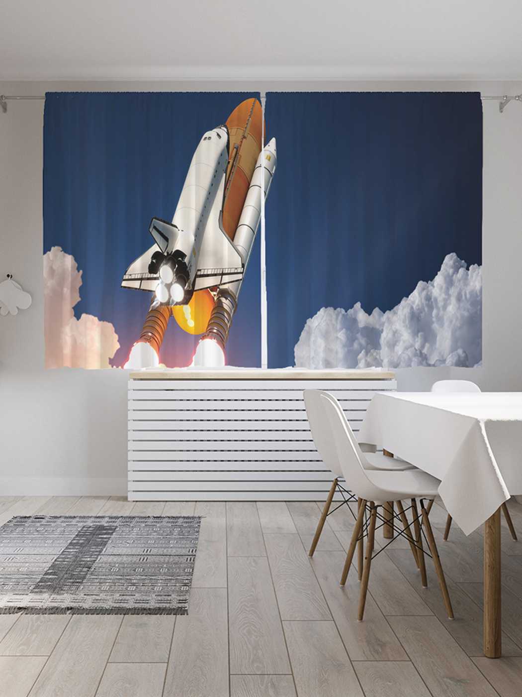 

Шторы JoyArty c фотопечатью "Шаттл взлетает" из сатена, 290х180 см, Шаттл взлетает