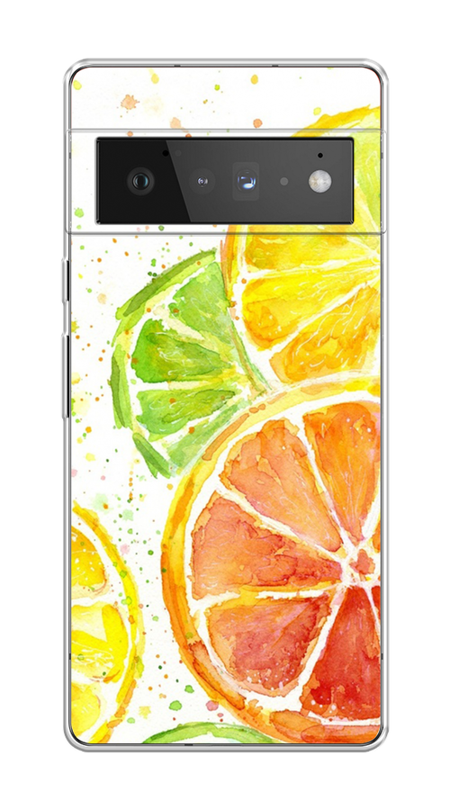 

Чехол на Google Pixel 6 Pro "Цитрусовые", Белый;желтый;красный;зеленый, 270950-1