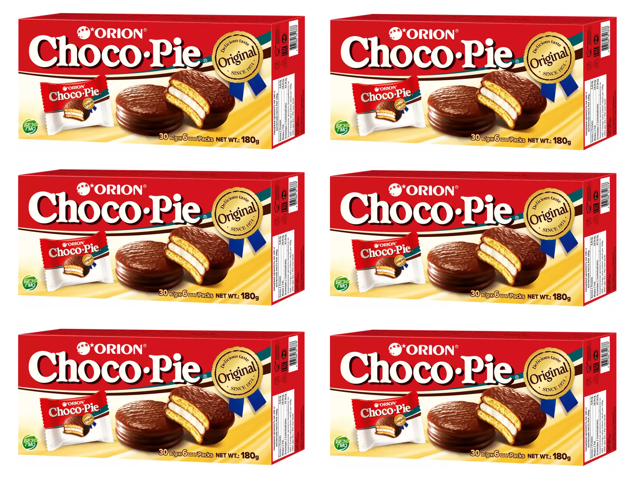 Печенье Orion Choco Pie, 180 г * 6 шт