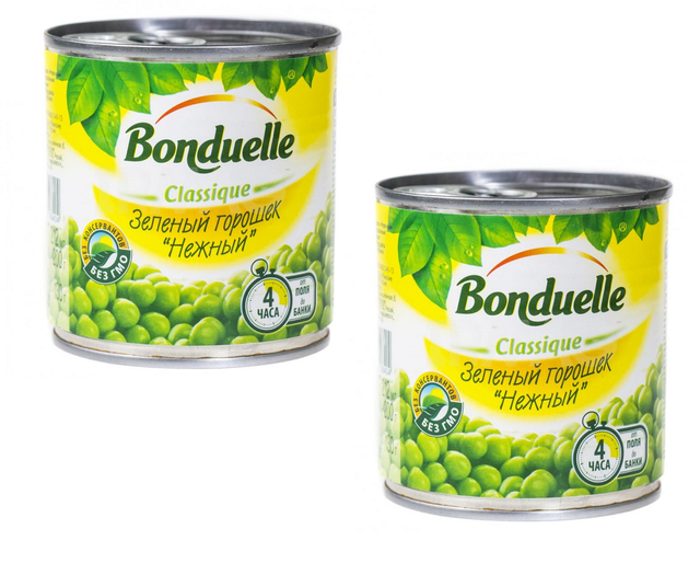 

Горошек зеленый Bonduelle, 212 мл * 2 шт