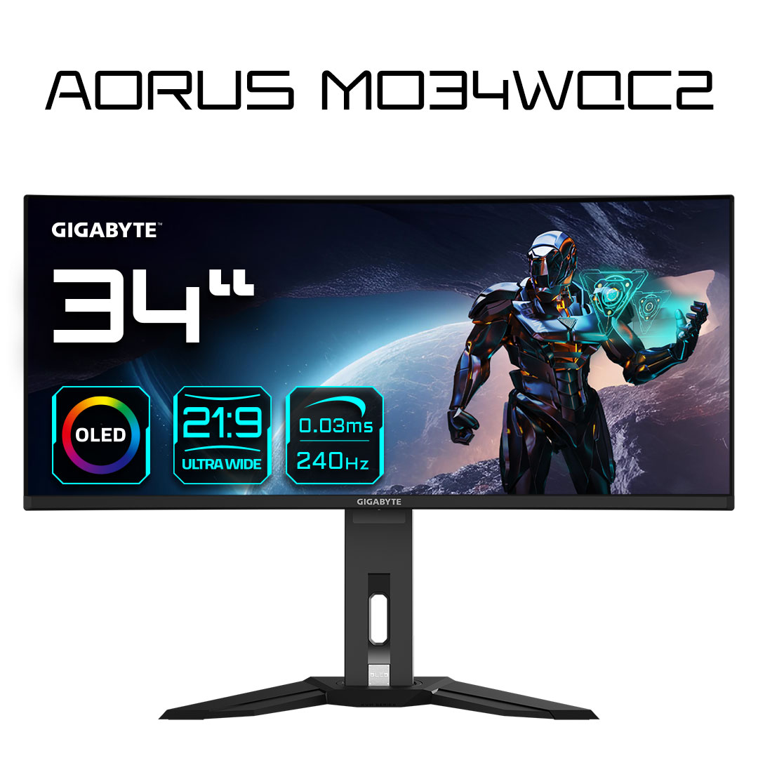 34" Монитор GIGABYTE MO34WQC2 240Hz 3440x1440 OLED черный