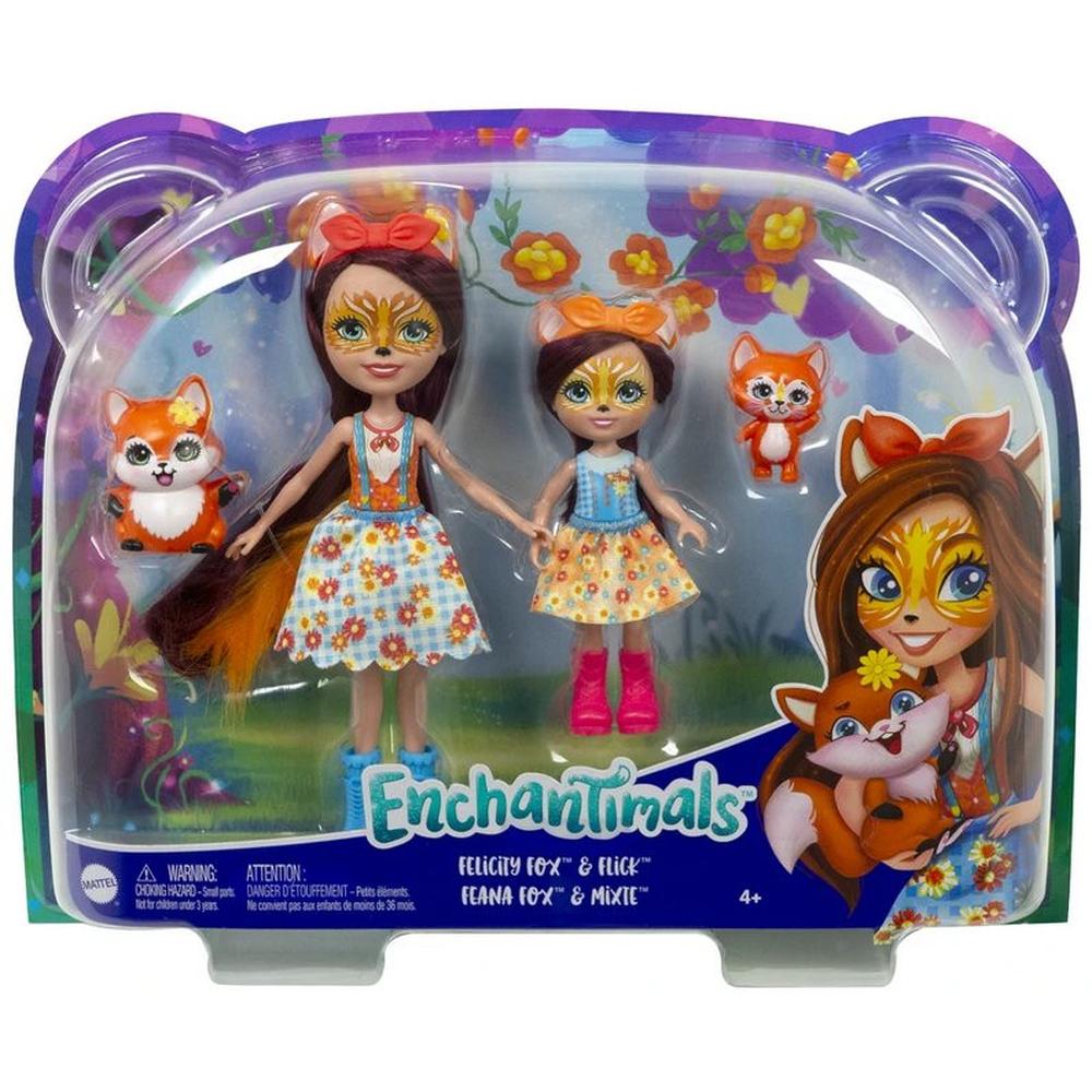 Куклы Enchantimals Mattel Сестрички с питомцами Фелисити и Феана Лис HCF81 пазл 160 энчантималс фелисити и сейдж 03543 магнитик 3 коробка enchantimals
