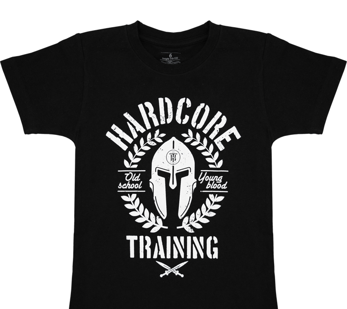 Детская футболка Hardcore Training Helmet Black, черный, 158