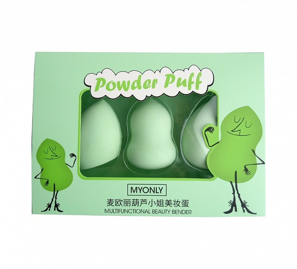 

Подарочный набор спонжей MYONLY Powder Puff 3 шт. зеленый