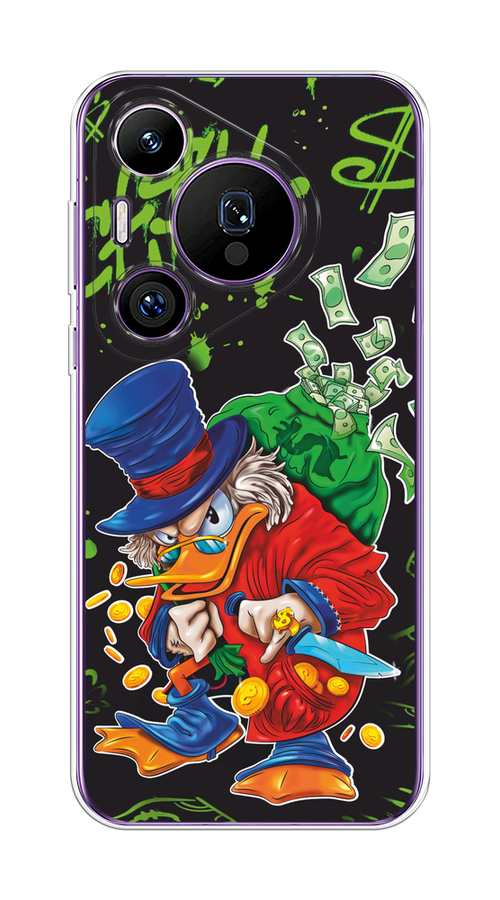 

Чехол на Huawei Pura 70 Pro/70 Pro Plus "Скрудж Макдак с мешком денег", Красный;синий;зеленый;черный, 6124150-1