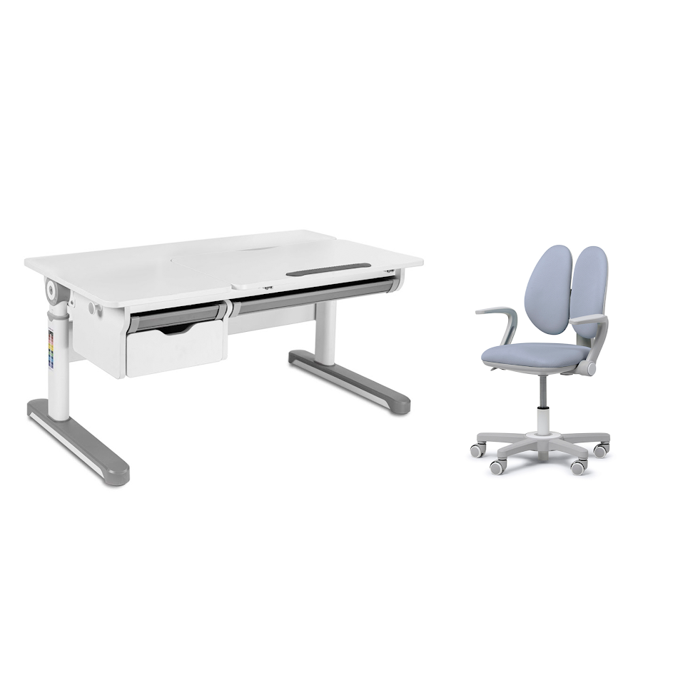 

Растущая парта и кресло с подлокотниками, FUNDESK, Creare + Mente, Grey, Creare+Mente