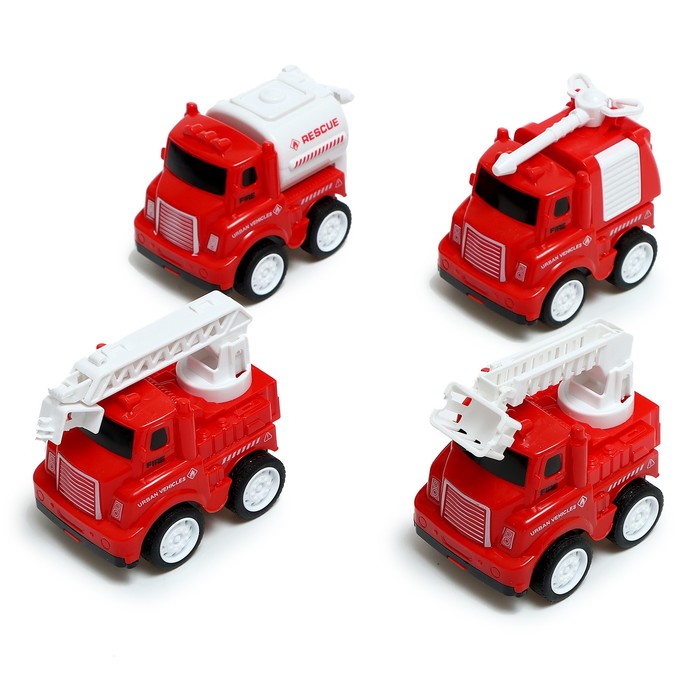 Набор машин URBAN Пожарные, 9731713, 4 шт, инерция игровой набор пожарная служба 9949705 5 грузовиков в комплекте инерция
