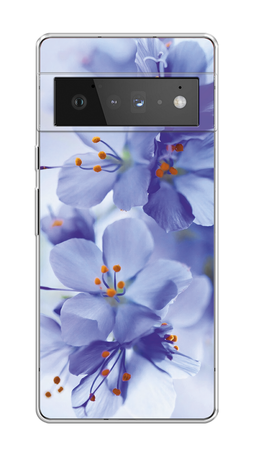 

Чехол на Google Pixel 6 Pro "Фиолетовые цветки", Фиолетовый;синий, 270950-1